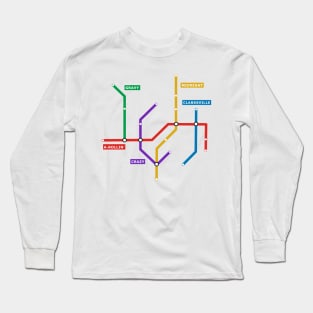 Rock And Roll Train Station Map Long Sleeve T-Shirt